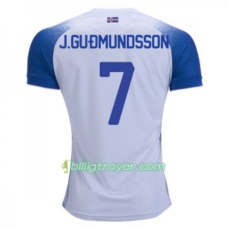 Billige Fotballdrakter Island J.Gudmundsson 7 VM 2018 Bortedraktsett